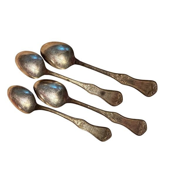 Antique silverplated teaspoons (4) Flower pattern 1906 International Silver - Picture 7 of 7